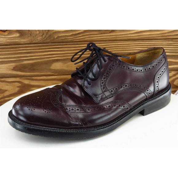 Bostonian Shoes Sz 8.5 M Brown‎ Wingtip Oxfords Leather Men 27666 - Picture 1 of 8